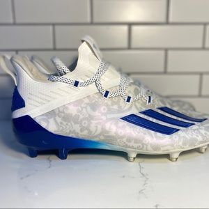 Adidas Adizero 'Young King' Football Cleats White Blue FU6707 Men Size 10.5